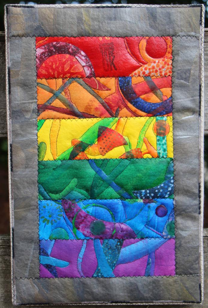 Rainbow with gray incandescent border