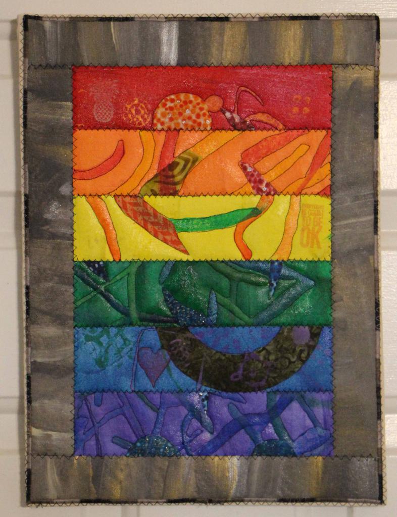 Rainbow with gray incandescent border