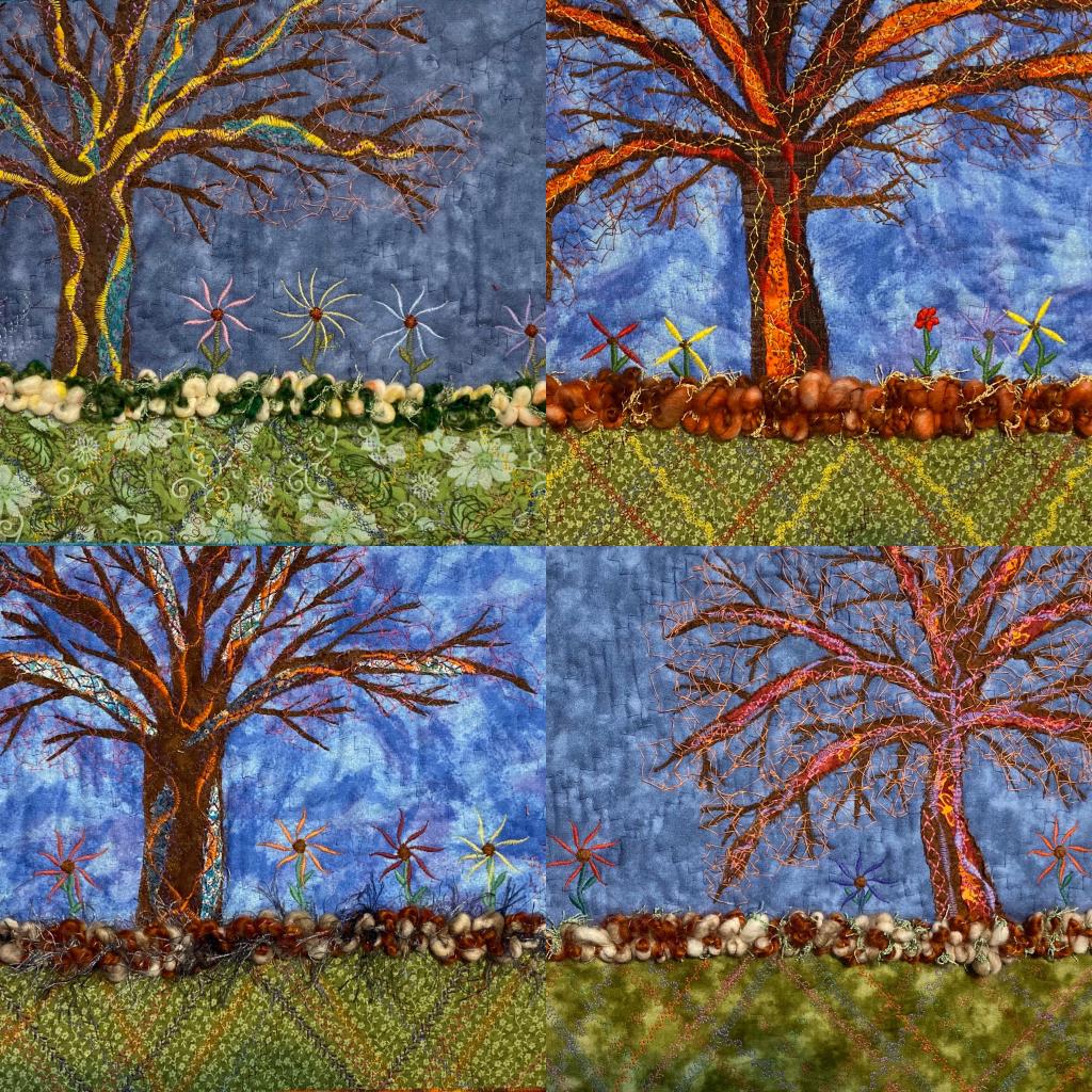 Decorative quilted trees