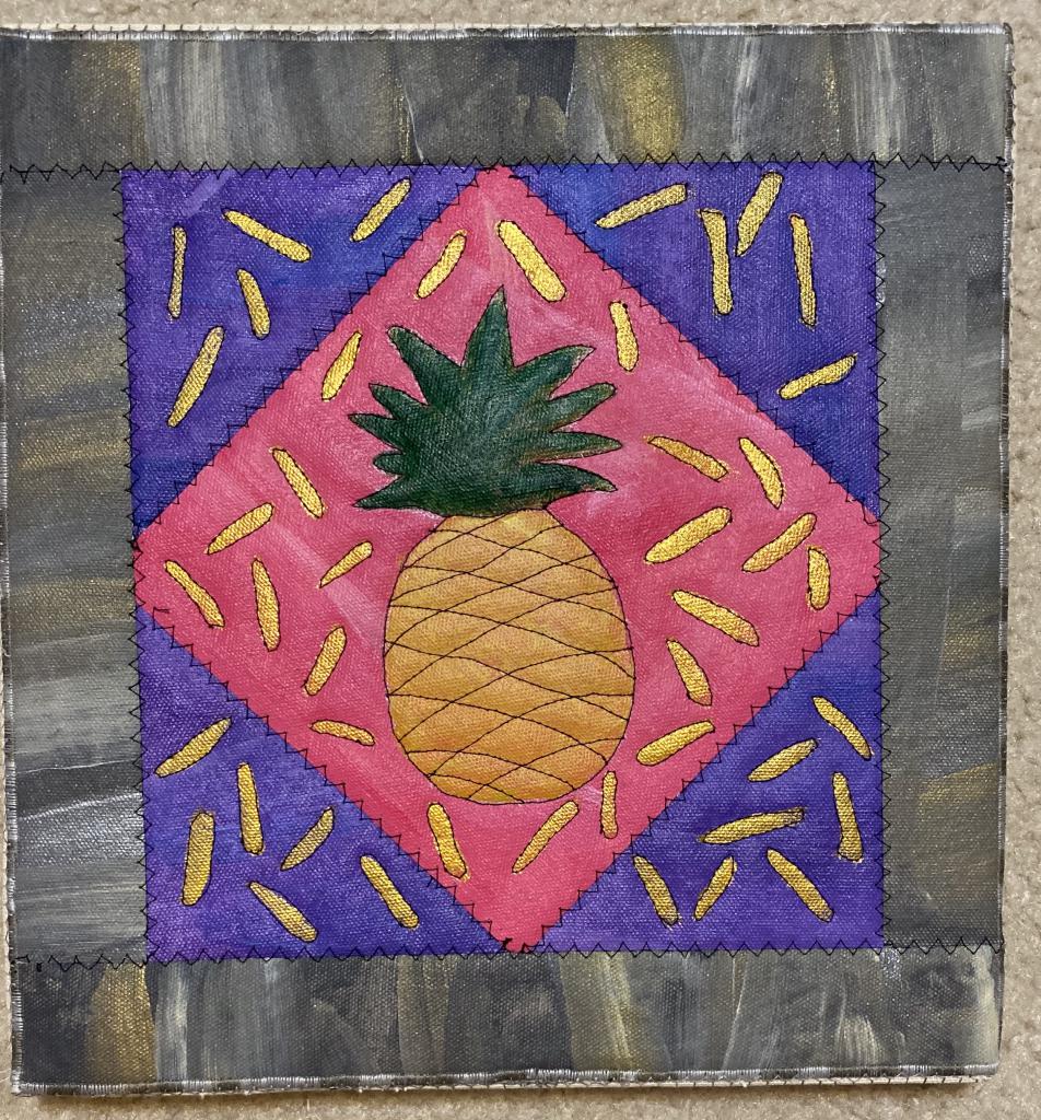 Quilted acrylic artwork